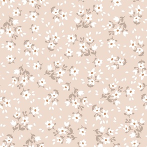 Ditsy Floral Pale Peach Large