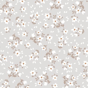 Ditsy Floral Soft Grey Large