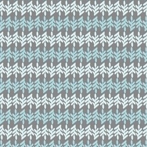 s -Horizontal Blue Foliage Stripes on Gray