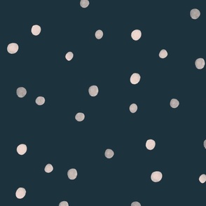 Painted Polka Dots on Navy