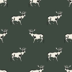 Green and Cream Deer Pattern (6")