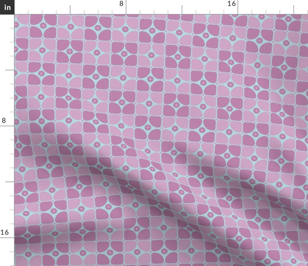 s/m -  Mauve Pink and Blue Geometric