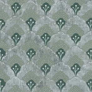 Green Fan Fabric, Wallpaper Decor Spoonflower Home and 