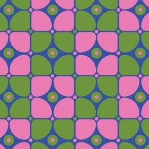 s/m - Green and Pink Retro Geometric