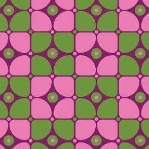 s/m - Green and Pink Retro Geometric