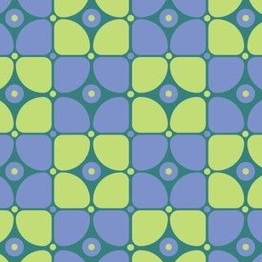 s/m - Green Lavender Retro Geometric
