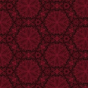 Honeycomb Lace in Burgundy on Black - Coordinate
