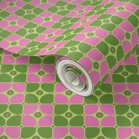 s/m - Green and Pink Retro Geometric