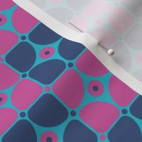 s/m - Fuchsia Pink Aqua Retro Geometric