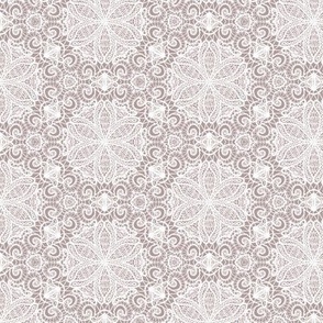 Honeycomb Lace in White on Regency Orchid - Coordinate