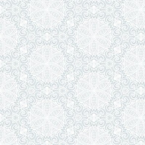 Honeycomb Lace in White on Regency Grey - Coordinate