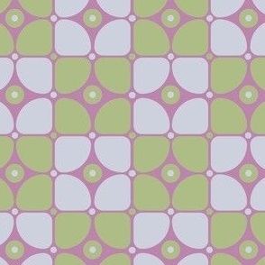 s/m - Green and Pink Retro Geometric Check