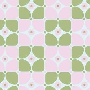 s/m - Soft Geometric Green and Pink