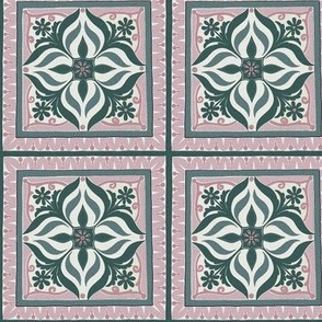 Moroccan/Cuban Tile - Pink/Green