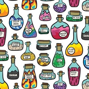 Kidcore Potion Bottles Cute Halloween Doodles (Small)