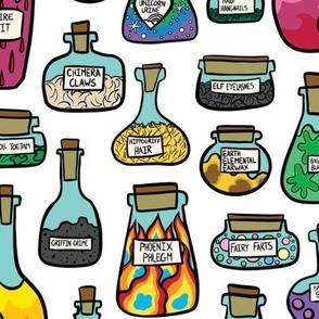Kidcore Potion Bottles Cute Halloween Doodles (Medium)