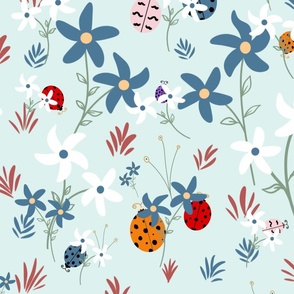 Flowers and Ladybugs
