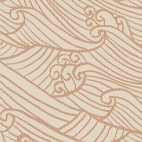 Sierra Coastal - stripy surf - warm beige terracotta 