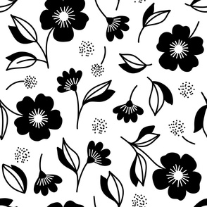 2712 F Large - hand drawn boho flowers