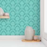 Bird damask - turquoise