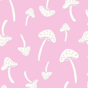 Mushrooms baby pink by large scale Jac Slade