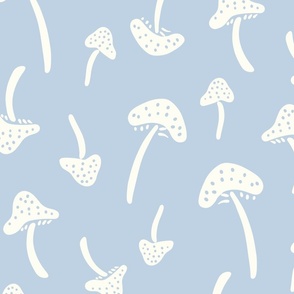 Mushrooms sky blue Large Scale by Jac Slade