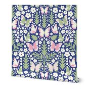 WHIMSY DAMASK BUTTERFLIES FLORALS