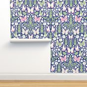 WHIMSY DAMASK BUTTERFLIES FLORALS