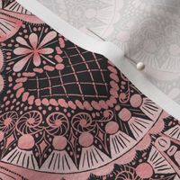 pink on dark grey | passementerie | crochet | vintage