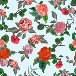 Hand Drawn Artistic Roses Spring Pattern