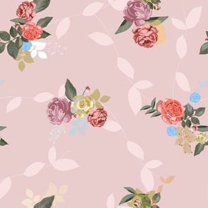 New Romantic hand drawn roses pattern