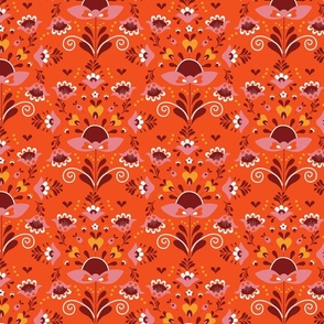 Folsky Floral Composition - orange  background
