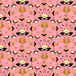 Folsky Floral Composition on Pink background