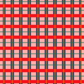 Plaid -pink, red, blue