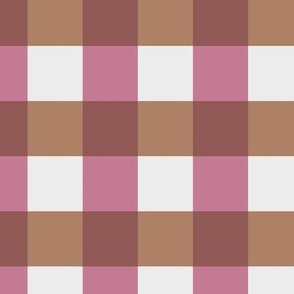 Picknick Plaid / medium scale / brown purple light grey geometric simple pattern
