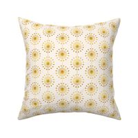Vintage Dandelion Print in Cream White and Gold Texture, Mid Century Modern Luxury Floral Pattern SMALL MINI MICRO