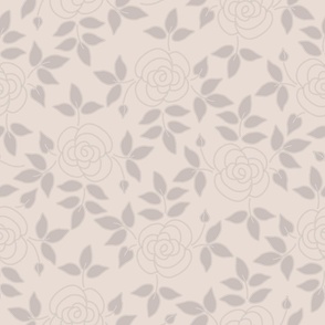 Pastel retro rose flower pattern