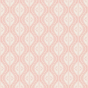 Small Vintage Lace Geometric Stripe on Pink