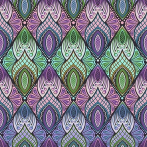 Purple Whismical Layered Rhombus