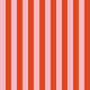 1" red and pink stripes, bright colorful design