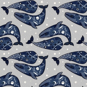 Mystic Ocean - Whales Grey