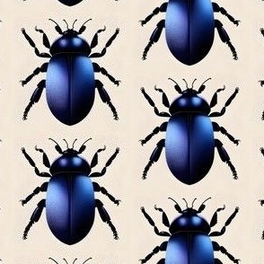 Blue Beetle on Beige
