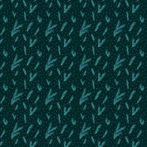 teal small scale holiday sprigs
