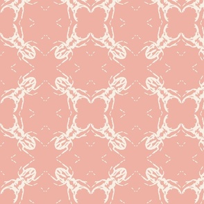 stag beetle - wallpaper - retro pink