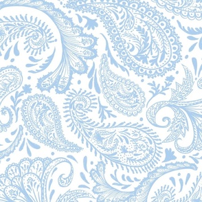 Paisley (Blue on White)