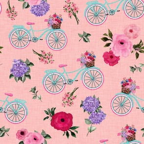 BIKES AND FLOWERS - CORAL COLOR
