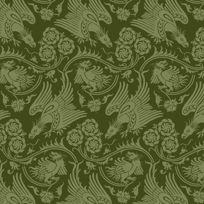 Birds, Beasts, and Flowers - olive green
