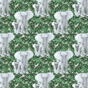 Tiny Jungle Safari Gray Elephants