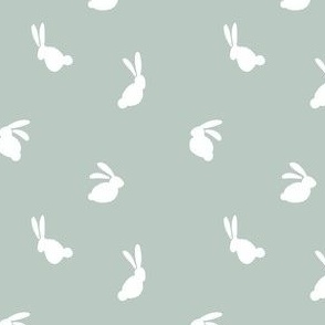 3.5" // small  // Scattered Bunnies // winter, holiday, christmas, rabbit, bunny, hare, mint, white, green