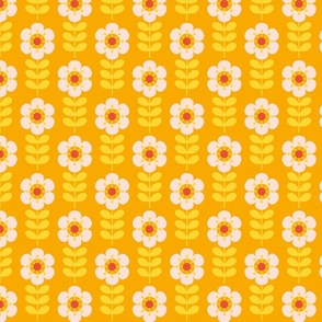 Geometric flowers orange